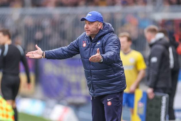 24 02 2024, Soccer, 2 Bundesliga, Matchday 23, Season 2023 2024, Eintracht Braunschweig Hertha BSC, Coach Pal Dardai Hertha BSC Braunschweig Eintracht Stadion NDS Germany xRHR PHOTO TRx Copyright: RHR-FOTOx RHR-FOTO TR