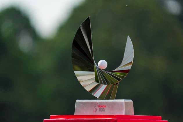 Honda LPGA, Golf Damen Thailand 2024 - Round 3 The trophy of the LPGA is being displayed at the first tee-off during the third round of the Honda LPGA Thailand 2024 at Siam Country Club Old Course in Chonburi, Thailand, on February 24, 2024. Chonburi Thailand  Copyright: xVachiraxVachirax originalFilename:kalong-hondalpg240222_np5n2.jpg
