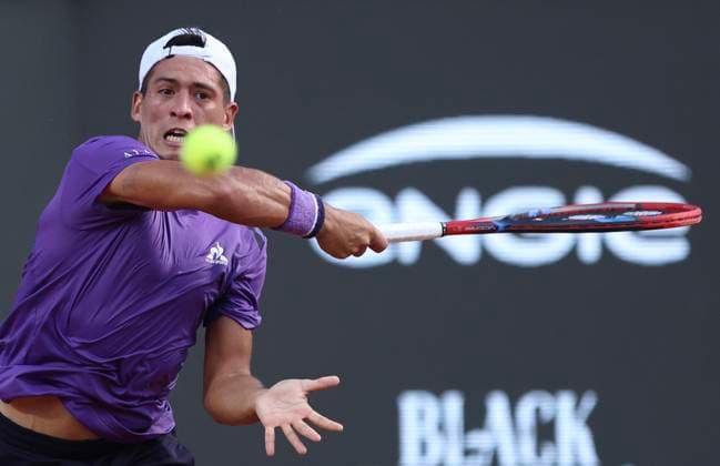 24th February 2024: Jockey Club, Brasileiro, Brazil: Rio Open Tennis tournament, semi-finals; Sebastian Baez (ARG) versus Francisco Cerundolo (ARG)  ActionPlus12611893 DanielxCasteloxBranco