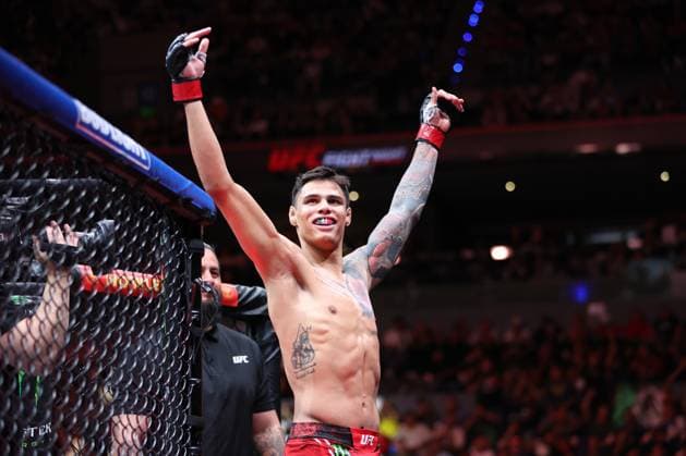 February 24, 2024, Mexico City, Distrito Federal, Mexico: Daniel Zellhuber and Francisco Prado fight in the 3-round Lightweight bout at the Arena CDMX for UFC Fight Night - Mexico City on February 24, 2024 in Mexico City, Distrito Federal, Mexico. ( AG Fight) Mexico City Mexico - ZUMAp175 20240224_zsa_p175_231 Copyright: xAlejandroxSalazarx