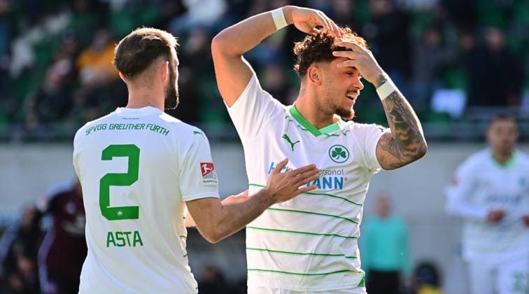 25 02 2024 Soccer Season 2023 2024 2 Soccer Bundesliga 23 Matchday SpVgg Greuther Fürth Kleeblatt 1 FC Nürnberg FCN Club Derby Frankenderby Sportfoto Zink xwoxzix DFL regulations prohibit any use of photographs as image sequences and or quasi video only for editorial use Simon Asta 2, SpVgg Greuther Fürth Armindo Sieb 30, SpVgg Greuther Fürth Jubel Freude