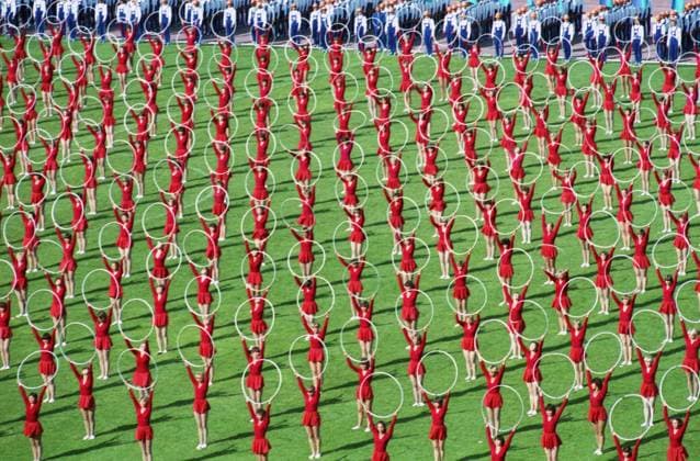 Moscow, USSR. Participants of the opening ceremony of the Druzhba-84 (Friendship-84) International Competition perform at the Grand Sports Arena of the Central Lenin Stadium. Vladimir Yatsina TASS  22496423