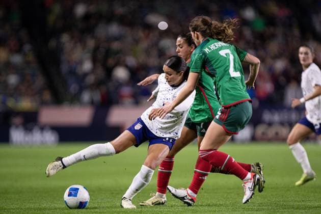 RECORD DATE NOT STATED Concacaf W Gold Cup 2024 United States vs Mexico Sophia Smith of USA during the Group stage, Group A match between United States (USA) and Mexico (Mexico national team, Nationalteam as part of the Concacaf Womens Gold Cup 2024, at Dignity Health Sports Park Stadium on February 26, 2024 in Carson California, United States. CARSON LOS ANGELES CALIFORNIA UNITED STATES  Copyright: xCarlosxZepedax 20240226220209_CWGC_2024_GA_USA_MEX_SMITH106