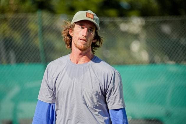 Faro - February 27 2024, 33 FARO FUTURE PORTUGAL 3, ITF World Tennis Tour M25, Prize Money $25,000, hard surface. Keegan Smith (USA) during Round 1 match between Keegan Smith (USA) and Henrik Wiersholm (USA) Copyright: xNunoxPiresxVelosox