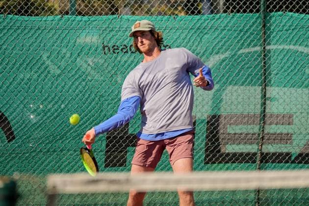 Faro - February 27 2024, 33 FARO FUTURE PORTUGAL 3, ITF World Tennis Tour M25, Prize Money $25,000, hard surface. Keegan Smith (USA) during Round 1 match between Keegan Smith (USA) and Henrik Wiersholm (USA) Copyright: xNunoxPiresxVelosox