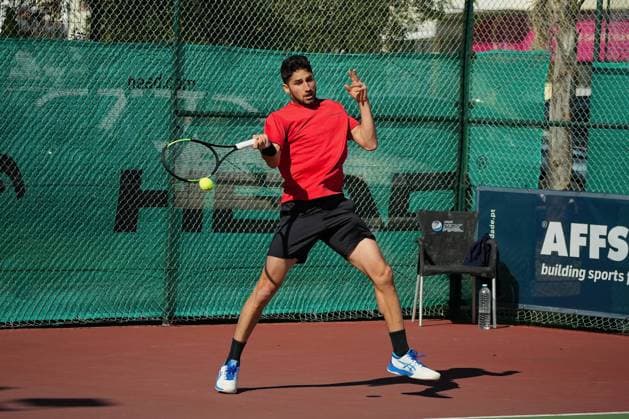 Faro - February 27 2024, 33 FARO FUTURE PORTUGAL 3, ITF World Tennis Tour M25, Prize Money $25,000, hard surface. Altug Celikbilek (TUR) during Round 1 match between Altug Celikbilek (TUR) and Jacopo Berrettini (ITA) Copyright: xNunoxPiresxVelosox