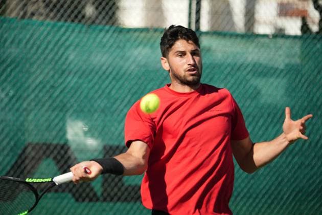 Faro - February 27 2024, 33 FARO FUTURE PORTUGAL 3, ITF World Tennis Tour M25, Prize Money $25,000, hard surface. Altug Celikbilek (TUR) during Round 1 match between Altug Celikbilek (TUR) and Jacopo Berrettini (ITA) Copyright: xNunoxPiresxVelosox