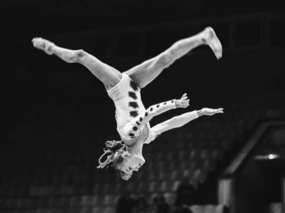 Moscow, USSR. Soviet gymnast Tatyana Groshkova performs on the balance beam at the 17th Moscow International Tournament Stars of the World - 90s for prizes of the Physical Culture and publishing house at the Luzhniki Sports Palace. The score for this routine is 9.662 and she takes the 2nd place of the all-around gymnastics competition. Alexander Yakovlev TASS  18399767