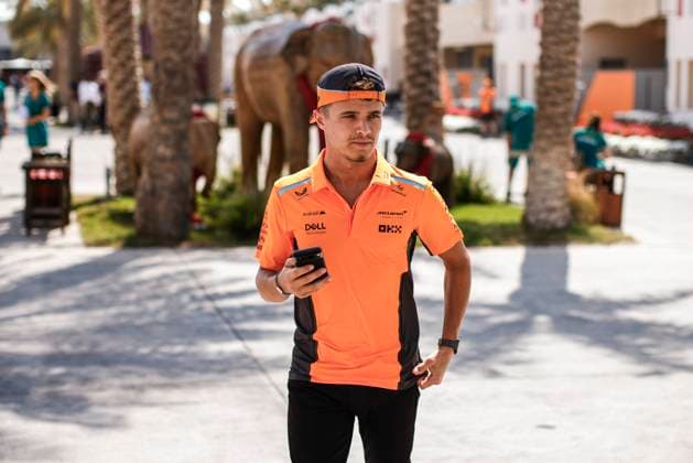 NORRIS Lando (gbr), McLaren F1 Team MCL38, portrait during the Formula 1 Gulf Air Bahrain Grand Prix 2024, 1st round of the 2024 FIA Formula One World Championship, WM, Weltmeisterschaft from February 29 to March 2, 2024 on the Bahrain International Circuit, in Sakhir, Bahrain - F1 - BAHRAIN GRAND PRIX 2024 DPPI Panoramic  240228_R01BAHRAIN__BR56437