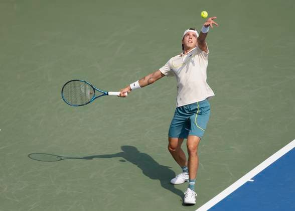 Arthur Cazaux FRA , Dubai Duty Free Tennis Championships, Dubai, U A E Tennis Dubai Tennis Championships 2024 ATP Dubai Duty Free Tennis Stadium Dubai United Arab Emirates 28 February 2024 Copyright: xJuergenxHasenkopfx