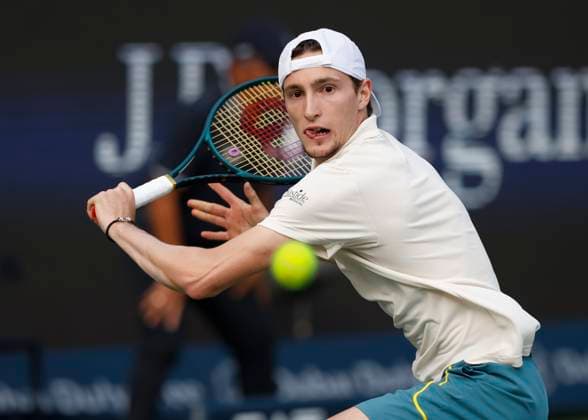Ugo Humbert, Dubai Duty Free Tennis Championships, Dubai, U A E Tennis Dubai Tennis Championships 2024 ATP Dubai Duty Free Tennis Stadium Dubai United Arab Emirates 28 February 2024 Copyright: xJuergenxHasenkopfx