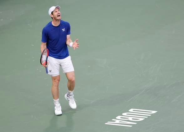 Andy Murray reacts upset, anger, disappointed, disappointment, emotion, Dubai Duty Free Tennis Championships, Dubai, U A E Tennis Dubai Tennis Championships 2024 ATP Dubai Duty Free Tennis Stadium Dubai United Arab Emirates 28 February 2024 Copyright: xJuergenxHasenkopfx
