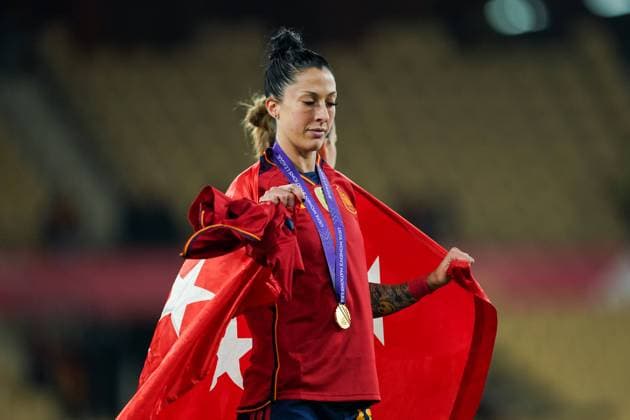 Sevilla, Spain, February 28th 2024: Jennifer Hermoso (10 Spain) celebrates their victory during the ceremony after the UEFA Womens Nations League Final 2024 football match between Spain and France at Estadio Olimpico de Sevilla in Sevilla, Spain. (Daniela Porcelli SPP) Copyright: xDanielaxPorcellix xSPPx spp-en-DaPoSp-20240228-DP104490