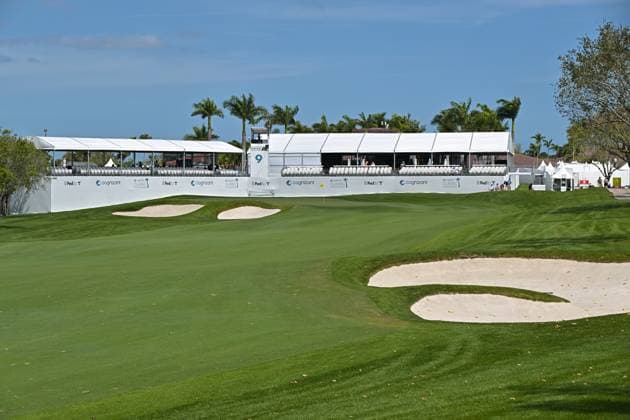 PALM BEACH GARDENS, FL - FEBRUARY 28: General view of Hole 9 during the Pro-AM golf tournament at the Cognizant Classic at PGA, Golf Herren National on February 28, 2024, in Palm Beach Gardens, Florida. (Photo by Michele Eve Sandberg Icon Sportswire) GOLF: FEB 28 PGA Cognizant Classic in The Palm Beaches EDITORIAL USE ONLY Icon24022820012