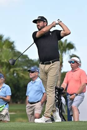 PALM BEACH GARDENS, FL - FEBRUARY 28: Marc Hubbard (USA) plays in the Pro-AM golf tournament at the Cognizant Classic at PGA, Golf Herren National on February 28, 2024, in Palm Beach Gardens, Florida. (Photo by Michele Eve Sandberg Icon Sportswire) GOLF: FEB 28 PGA Cognizant Classic in The Palm Beaches EDITORIAL USE ONLY Icon24022820018
