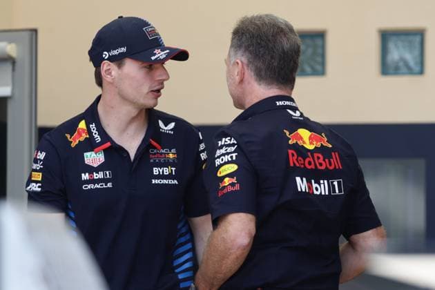 F1 Bahrain Grand Prix 2024 Practice Max Verstappen of Red Bull Racing and Christian Horner before practice ahead of the Formula 1 Bahrain Grand Prix at Sakhir Circuit in Sakhir, Bahrain on February 29, 2024. Sakhir Bahrain  Copyright: xJakubxPorzyckix originalFilename:porzycki-f1bahrai240229_np4A5.jpg