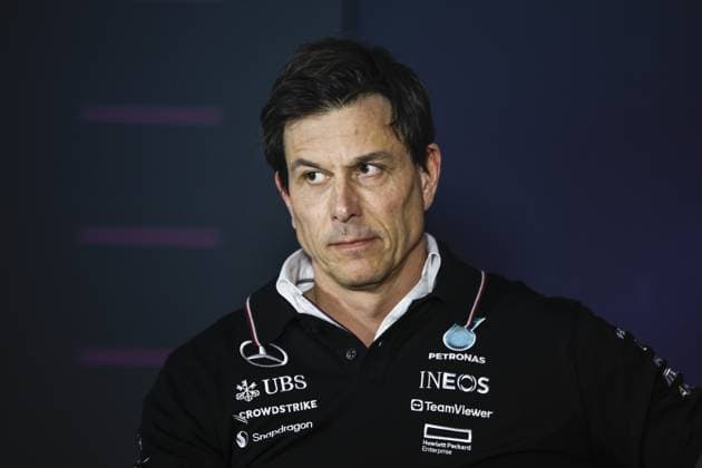 WOLFF Toto (aut), Team Principal & CEO of Mercedes AMG F1 Team, portrait press conference, PK, Pressekonferenz during the Formula 1 Gulf Air Bahrain Grand Prix 2024, 1st round of the 2024 FIA Formula One World Championship, WM, Weltmeisterschaft from February 29 to March 2, 2024 on the Bahrain International Circuit, in Sakhir, Bahrain - F1 - BAHRAIN GRAND PRIX 2024 DPPI Panoramic  240229_R01BAHRAIN__BR32369