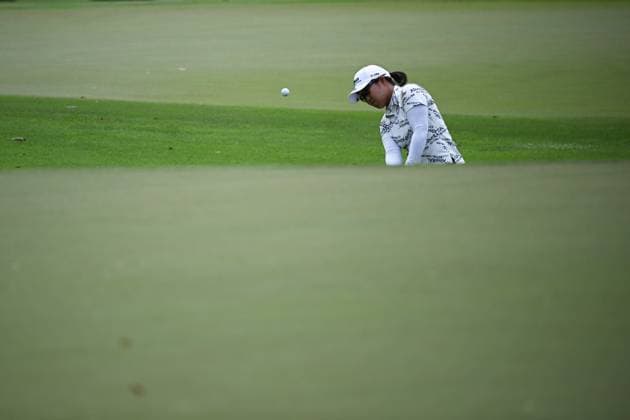 (240301) -- SINGAPORE, March 1, 2024 -- Hataoka Nasa of Japan competes during the second day of the HSBC Women s World Championship, WM, Weltmeisterschaft held in Singapore s Sentosa Golf Club on March 1, 2024. (Photo by Then Chih Wey Xinhua) (SP)SINGAPORE-GOLF-WOMEN S WORLD CHAMPIONSHIP XinxJiapo 