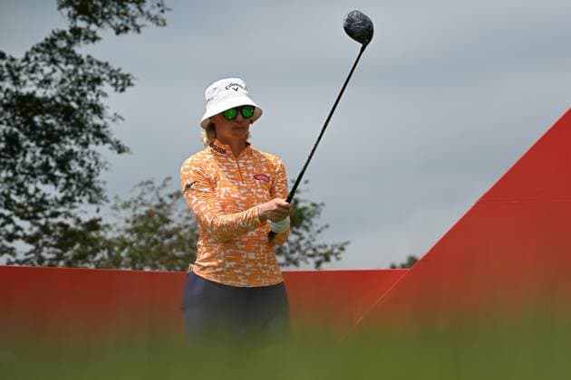 (240301) -- SINGAPORE, March 1, 2024 -- Madelene Sagstrom of Sweden competes during the second day of the HSBC Women s World Championship, WM, Weltmeisterschaft held in Singapore s Sentosa Golf Club on March 1, 2024. (Photo by Then Chih Wey Xinhua) (SP)SINGAPORE-GOLF-WOMEN S WORLD CHAMPIONSHIP XinxJiapo 