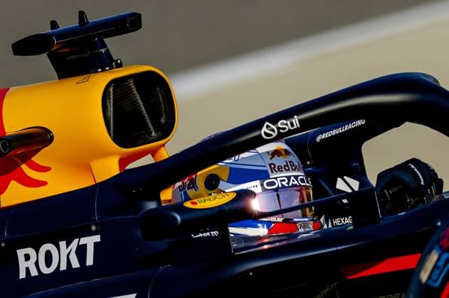BAHRAIN - Max Verstappen (Red Bull Racing) during the third free practice session at the Bahrain International Circuit in the Sakhir desert area prior to the Bahrain Grand Prix. ANP REMKO DE WAAL Practice 2024 2025 xVIxANPxSportx xxANPxIVx 492523176 originalFilename: 492523176.jpg