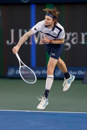 Alexander Bublik, Dubai Duty Free Tennis Championships, Dubai, U A E Tennis Dubai Tennis Championships 2024 ATP Dubai Duty Free Tennis Stadium Dubai United Arab Emirates 1 March 2024 Copyright: xJuergenxHasenkopfx