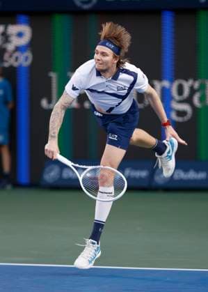 Alexander Bublik, Dubai Duty Free Tennis Championships, Dubai, U A E Tennis Dubai Tennis Championships 2024 ATP Dubai Duty Free Tennis Stadium Dubai United Arab Emirates 1 March 2024 Copyright: xJuergenxHasenkopfx