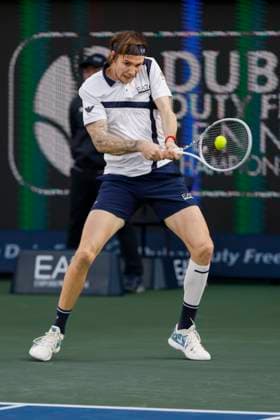 Alexander Bublik, Dubai Duty Free Tennis Championships, Dubai, U A E Tennis Dubai Tennis Championships 2024 ATP Dubai Duty Free Tennis Stadium Dubai United Arab Emirates 1 March 2024 Copyright: xJuergenxHasenkopfx
