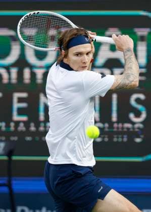 Alexander Bublik, Dubai Duty Free Tennis Championships, Dubai, U A E Tennis Dubai Tennis Championships 2024 ATP Dubai Duty Free Tennis Stadium Dubai United Arab Emirates 1 March 2024 Copyright: xJuergenxHasenkopfx