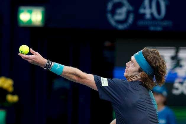 Andrey Rublev, Dubai Duty Free Tennis Championships, Dubai, U A E Tennis Dubai Tennis Championships 2024 ATP Dubai Duty Free Tennis Stadium Dubai United Arab Emirates 1 March 2024 Copyright: xJuergenxHasenkopfx