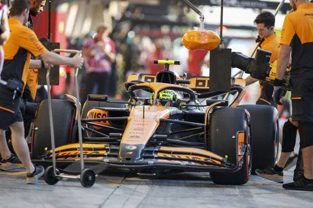 04 NORRIS Lando (gbr), McLaren F1 Team MCL38, action during the Formula 1 Gulf Air Bahrain Grand Prix 2024, 1st round of the 2024 FIA Formula One World Championship, WM, Weltmeisterschaft from February 29 to March 2, 2024 on the Bahrain International Circuit, in Sakhir, Bahrain - F1 - BAHRAIN GRAND PRIX 2024 DPPI Panoramic  240301_R01_BAHRAIN__BR33624