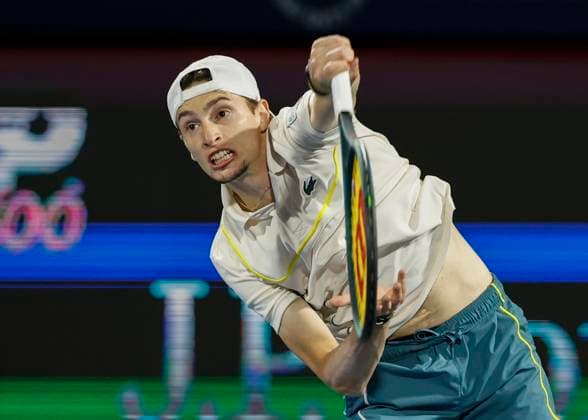Ugo Humbert, Dubai Duty Free Tennis Championships, Dubai, U A E Tennis Dubai Tennis Championships 2024 ATP Dubai Duty Free Tennis Stadium Dubai United Arab Emirates 1 March 2024 Copyright: xJuergenxHasenkopfx