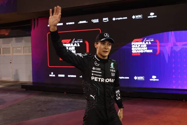 F1 Bahrain Grand Prix 2024 Qualifying George Russell of Mercedes after qualifying ahead of the Formula 1 Bahrain Grand Prix at Sakhir Circuit in Sakhir, Bahrain on March 1, 2024. Sakhir Bahrain  Copyright: xJakubxPorzyckix originalFilename:porzycki-f1bahrai240301_npJFB.jpg