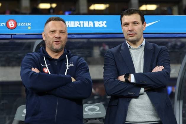 01 03 2024, xtgx, Soccer 2 Bundesliga, Hertha BSC Berlin Holstein Kiel emspor, v l Pal Dardai Hertha, Coach , Benjamin Weber Hertha, Sports Director DFL DFB REGULATIONS PROHIBIT ANY USE OF PHOTOGRAPHS as IMAGE SEQUENCES and or QUASI VIDEO Berlin