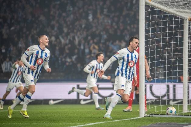 2 Soccer Bundesliga, Hertha BSC vs Holstein Kiel Berlin, 01 03 2024 Cheers for 1 0 by Haris Tabakovic Hertha BSC, 25 2 Soccer Bundesliga, Hertha BSC vs Holstein Kiel, Olympiastadion, Berlin, 01 03 2024 DFL REGULATIONS PROHIBIT ANY USE OF PHOTOGRAPHS AS IMAGE SEQUENCES AND OR QUASI VIDEO Copyright: xBEAUTIFULxSPORTS LucianoxLimax