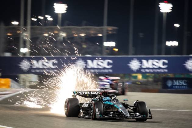 George Russell UK, Mercedes AMG Petronas F1 Team 63 BHR, Formula 1 Race, Bahrain International Circuit, 01 03 24 BHR, Formula 1 Race, Bahrain International Circuit, 01 03 24 Manama Copyright: xFoto:xEIBNER ThomasxFuesslerx EP_tfr