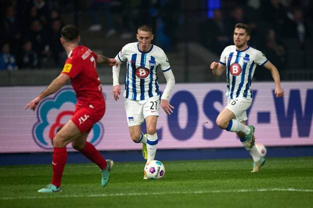 Palko Dardai Hertha BSC, 27 , GER, Hertha BSC vs Holstein Kiel, Soccer Men, 2 Bundesliga, Season 2023 2024, 24 Matchday, 01 03 2024 DFL REGULATIONS PROHIBIT ANY USE OF PHOTOGRAPHS AS IMAGE SEQUENCES AND OR QUASI VIDEO GER, Hertha BSC vs Holstein Kiel, Soccer Men, 2 Bundesliga, Season 2023 2024, 24 Matchday, 01 03 2024 Berlin Copyright: xEibner-Pressefotox xClaudiusxRaux EP_CRH