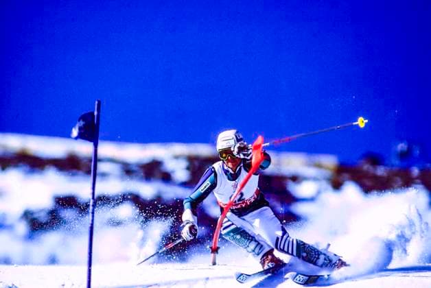 Olympics 1988 Skiing Mateja Svet (YUG) competing in the Women s Slalom at the 1988 Olympic Winter games, Winterspiele,Spiele, Summer games Calgary Nakiska Alberta Canada Copyright: xDuomo PCNx OL88N1 SK26001