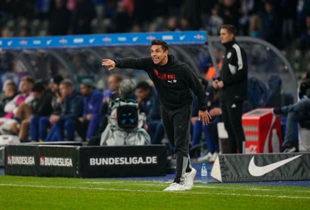 Germany, Berlin, 01 03 2024, Olympic Stadium, Hertha BSC vs Holstein Kiel 2 Bundesliga, Marcel Rapp Holstein Kiel gestures Berlin Olympic Stadium Berlin Germany eu-images-659