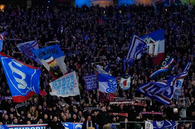 Germany, Berlin, 01 03 2024, Olympic Stadium, Hertha BSC vs Holstein Kiel 2 Bundesliga, Holstein Kiel fans Berlin Olympic Stadium Berlin Germany eu-images-659