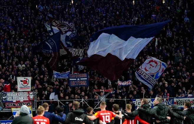 Germany, Berlin, 01 03 2024, Olympic Stadium, Hertha BSC vs Holstein Kiel 2 Bundesliga, Holstein Kiel fans Berlin Olympic Stadium Berlin Germany eu-images-659
