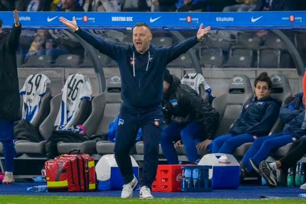 Pal Dardai Hertha BSC Coach , sad, depressed, angry, Hertha BSC Holstein Kiel, 2 Bundesliga, Football, DFB, Season 2023 2024, 24 Matchday, Olympia Stadium Berlin, DFB DFL REGULATIONS PROHIBIT ANY USE OF PHOTOGRAPHS AS IMAGE SEQUENCES AND OR QUASI VIDEO, 01 03 2024, Photo HMB Media Uwe Koch Copyright: HMBxMedia UwexKoch