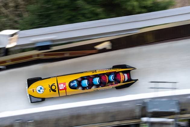 Sport Themen der Woche KW09 Sport Bilder des Tages Francesco Friedrich, Thorsten Margis, Alexander Schueller, Felix Straub (Deutschland), GER, IBSF BMW Bob Weltmeisterschaft Winterberg, 1. und 2. Durchgang Viererbob Herren, 02.03.2024 GER, IBSF BMW Bob Weltmeisterschaft Winterberg, 1. und 2. Durchgang Viererbob Herren, 02.03.2024 Winterberg *** Francesco Friedrich, Thorsten Margis, Alexander Schueller, Felix Straub Germany , GER, IBSF BMW Bobsleigh World Championships Winterberg, 1 and 2 heat four-man bobsleigh men, 02 03 2024 GER, IBSF BMW Bobsleigh World Championships Winterberg, 1 and 2 heat four-man bobsleigh men, 02 03 2024 Winterberg Copyright: xEibner-Pressefoto Memmlerx EP_MMR