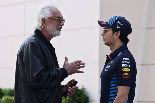 F1 Bahrain Grand Prix 2024 Flavio Briatiore and Sergio Perez of Red Bull Racing ahead of the Formula 1 Bahrain Grand Prix at Sakhir Circuit in Sakhir, Bahrain on March 2, 2024. Sakhir Bahrain  Copyright: xJakubxPorzyckix originalFilename:porzycki-f1bahrai240302_npxBf.jpg