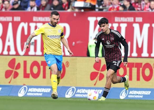 02 03 2024 Soccer Season 2023 2024 2 Soccer Bundesliga 24 Matchday 1 FC Nürnberg FCN Club BTSV Eintracht Braunschweig EBS Sportfoto Zink DaMa xdaxmax DFL regulations prohibit any use of photographs as image sequences and or quasi video only for editorial use Robin Krauße Krausse 39, Eintracht Braunschweig BTSV EBS Can Yilmaz Uzun 42, 1 FC Nürnberg FCN