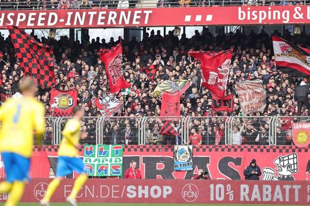 02 03 2024 Soccer Season 2023 2024 2 Soccer Bundesliga 24 Matchday 1 FC Nürnberg FCN Club BTSV Eintracht Braunschweig EBS Sportfoto Zink DaMa xdaxmax DFL regulations prohibit any use of photographs as image sequences and or quasi video only for editorial use Clubfan Clubfans FCN Fans Fans cheer on FCN Team Team