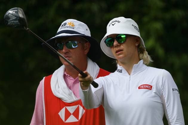 HSBC Women s World Championship, WM, Weltmeisterschaft - Round Three Madelene Sagstrom of Sweden and her caddie are in action during round three of the HSBC Women s World Championship at Sentosa Golf Club in Singapore, on March 2, 2024. Singapore Singapore  Copyright: xSuhaimixAbdullahx originalFilename:abdullah-notitle240302_npAAh.jpg