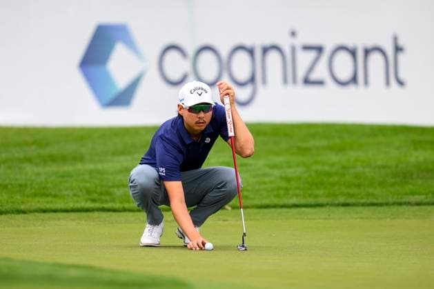 PALM BEACH GARDENS, FL - MARCH 02: Min Woo Lee of Australia lines up his putt at the tenth hole during the third round of Cognizant Classic in The Palm Beaches at PGA, Golf Herren National Resort the Champion Course on March 2, 2024 in Palm Beach Gardens, Florida.(Photo by Doug Murray Icon Sportswire) GOLF: MAR 02 PGA Cognizant Classic in The Palm Beaches EDITORIAL USE ONLY Icon79620240302029