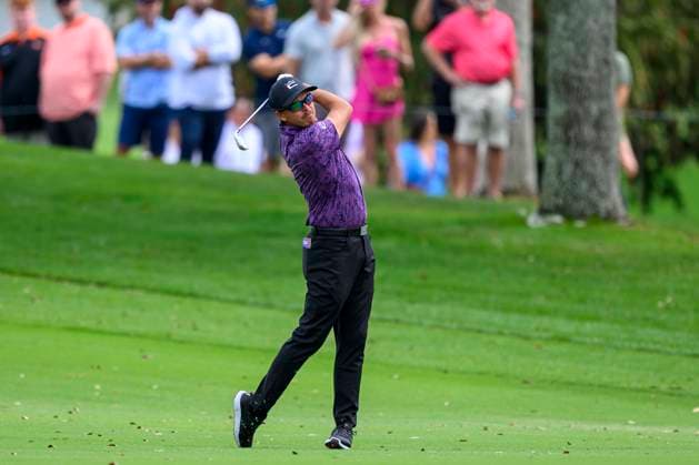 PALM BEACH GARDENS, FL - MARCH 02: Rickie Fowler of the United States hits the ball on the tenth hole fairway during the third round of Cognizant Classic in The Palm Beaches at PGA, Golf Herren National Resort the Champion Course on March 2, 2024 in Palm Beach Gardens, Florida.(Photo by Doug Murray Icon Sportswire) GOLF: MAR 02 PGA Cognizant Classic in The Palm Beaches EDITORIAL USE ONLY Icon79620240302053