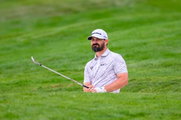 PALM BEACH GARDENS, FL - MARCH 02: Chad Ramey of the United States hits the ball out of a bunker at the eighteenth hole during the third round of Cognizant Classic in The Palm Beaches at PGA, Golf Herren National Resort the Champion Course on March 2, 2024 in Palm Beach Gardens, Florida.(Photo by Doug Murray Icon Sportswire) GOLF: MAR 02 PGA Cognizant Classic in The Palm Beaches EDITORIAL USE ONLY Icon79620240302076