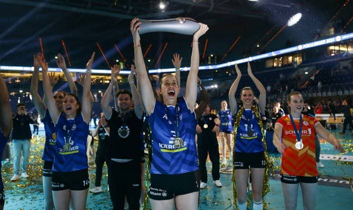 Mannheim , DVV Womens Cup Final , SC Potsdam vs Allianz MTV Stuttgart , Maria Segura Palleres Stgt